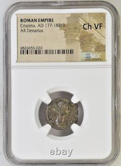 Roman Empire Crispina AD 177-182/3 AR Denarius NGC Ch VF