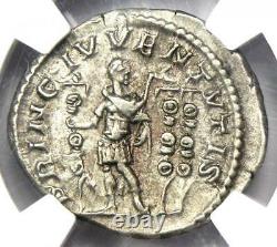 Roman Empire Diadumenian AR Denarius Coin 218 AD Certified NGC AU