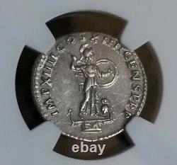 Roman Empire Domitian Denarius NGC CH AU 5/5 Fine Style Ancient Silver Coin