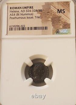 Roman Empire Helena Nummus NGC MS Ancient Coin
