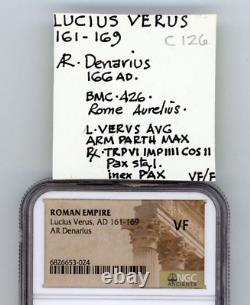 Roman Empire Lucius Verus AD 161-169 AR Denarius NGC VF 024