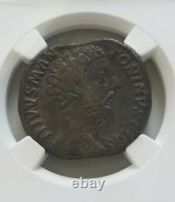 Roman Empire Marcus Aurelius Sestertius NGC Choice Fine Ancient Coin