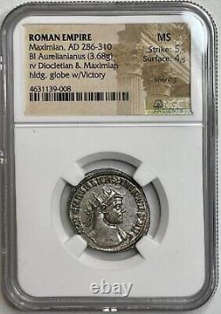 Roman Empire Maximian, BI Aurelianianus Coin (286-310 AD) NGC MS