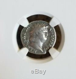 Roman Empire NERO Denarius Jupiter NGC VF 5/5 Ancient Silver Coin