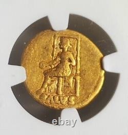 Roman Empire NERO Gold Aureus NGC CH Fine Salus Ancient Coin