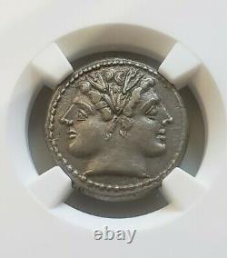 Roman Empire Quadriagtus NGC AU 5/5 Ancient Silver Coin