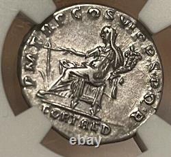 Roman Empire Trajan AD 98-117 Denarius NGC Ch VF Ancient Coin