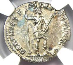 Roman Empire Trajan AR Denarius Silver Coin 98-117 AD Certified NGC AU