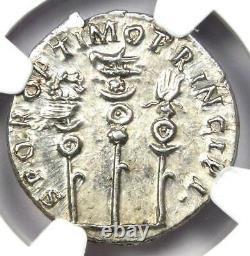 Roman Empire Trajan AR Denarius Silver Coin 98-117 AD Certified NGC Choice AU