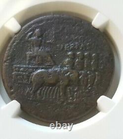 Roman Empire Vespasian Sestertius Elephant Quadriga NGC VF Ancient Coin