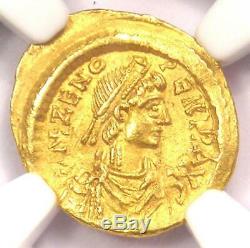 Roman Empire Zeno AV Tremissis Coin 474 AD Certified NGC Choice AU