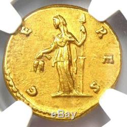 Roman Faustina Senior Gold AV Aureus Coin 138 AD Certified NGC AU 5 Strike