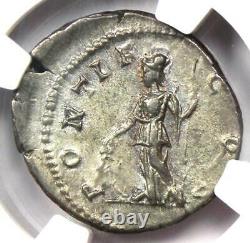 Roman Geta AR Denarius Silver Coin 209-211 AD Certified NGC AU Rare