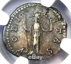 Roman Geta AR Denarius Silver Coin 209-211 AD Certified NGC XF (EF) Rare
