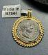 Roman Hadrian Ar Denarius Coin 117 138 Ad In Aber & Levine Gold Bezel Pendant