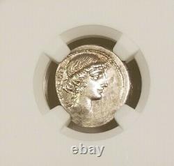 Roman Imperatorial Brutus Denarius NGC Choice XF Ancient Silver Coin