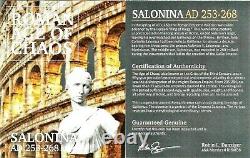 Roman Julia Cornelia Salonina Bronze Coin NGC Certified AU & Story Certificate