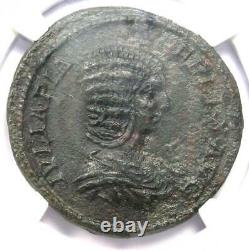 Roman Julia Domna AE Sestertius Copper Coin 193-217 AD Certified NGC AU