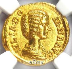 Roman Julia Domna Gold AV Aureus Venus Coin 193-217 AD NGC Choice AU