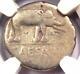 Roman Julius Caesar Ar Denarius Coin 48 Bc Elephant Snake Certified Ngc Fine