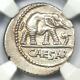 Roman Julius Caesar Ar Denarius Coin 48 Bc Elephant Snake Ngc Au 5 Strike