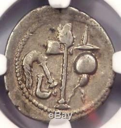 Roman Julius Caesar AR Denarius Coin 48 BC Elephant Snake NGC Very Fine (VF)