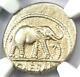 Roman Julius Caesar Ar Denarius Elephant Silver Coin 48 Bc Certified Ngc Au