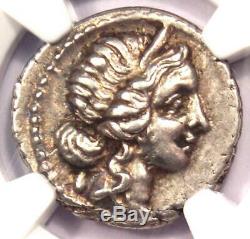 Roman Julius Caesar AR Denarius Silver Coin 48 BC Venus, Aeaneas NGC Choice XF