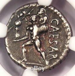 Roman Julius Caesar AR Denarius Silver Coin 48 BC with Venus, Aeaneas NGC VF