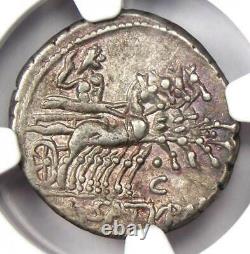 Roman L. Ap. Saturninus AR Denarius Coin 104 BC Certified NGC Choice XF