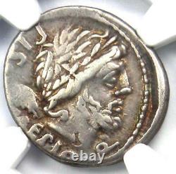 Roman L. Calp Piso Caesoninus AR Denarius Silver Coin 100 BC Certified NGC VF