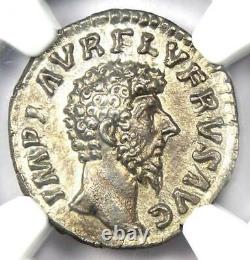 Roman Lucius Verus AR Denarius Silver Coin 161-169 AD Certified NGC AU