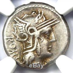 Roman M. Cae. Metellus AR Denarius Silver Coin 127 BC Certified NGC Choice VF