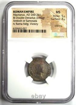 Roman Macrianus BI Double-Denarius Coin 260 AD- NGC MS (UNC) 5/5 Strike