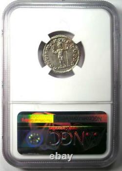 Roman Macrinus AR Denarius Silver Coin 217-218 AD Certified NGC Choice XF (EF)