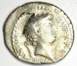 Roman Marc Antony AR Denarius Coin Ahenobarbus 40 BC. NGC VF (Photo Certificate)