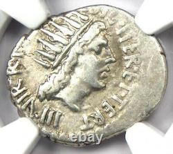 Roman Marc Antony AR Denarius Silver Coin 38 BC Certified NGC VF (Very Fine)