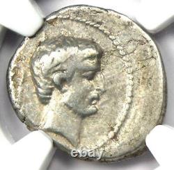 Roman Marc Antony AR Denarius Sol Coin 42 BC Certified NGC VF (Very Fine)