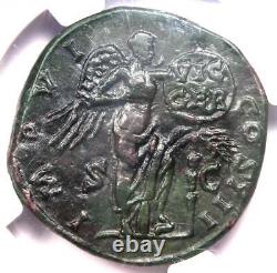 Roman Marcus Aurelius AE Sestertius Copper Coin 161-180 AD Certified NGC AU