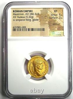 Roman Maximian AV Aureus Gold Coin 286-310 AD Certified NGC XF (EF) Rare