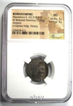 Roman Maximinus II BI Reduced Nummus Coin 310-313 AD Certified NGC MS (UNC)