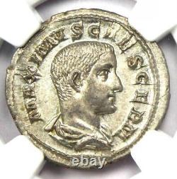 Roman Maximus AR Denarius Coin 235-238 AD Certified NGC MS (UNC) 5/5 Strike