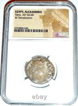 Roman Nero Alexandria Bi Tetradrachm Coin NGC Certified With Story, Certificate