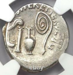 Roman Octavian Augustus AR Denarius Silver Coin 37 BC Certified NGC VF