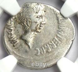 Roman Octavian Augustus AR Denarius Silver Coin 37 BC Certified NGC VF