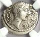 Roman Octavian Augustus Ar Denarius Silver Coin 41 Bc Certified Ngc Vf