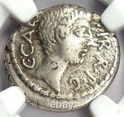 Roman Octavian Augustus AR Denarius Silver Coin 41 BC Certified NGC VF