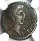 Roman Octavian Augustus Ar Denarius Silver Italian Coin 37 Bc Certified Ngc Vf