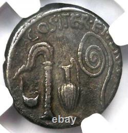 Roman Octavian Augustus AR Denarius Silver Italian Coin 37 BC Certified NGC VF