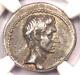 Roman Octavian Augustus Ar Silver Denarius Coin 32-29 Bc. Ngc Xf With Fine Style